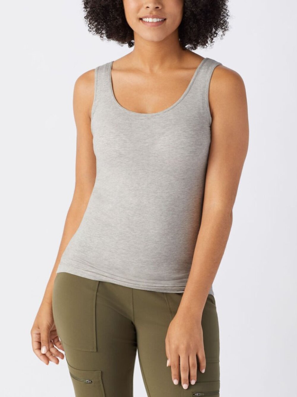 Women's No-Yank Wireless Built-In Bra Tank